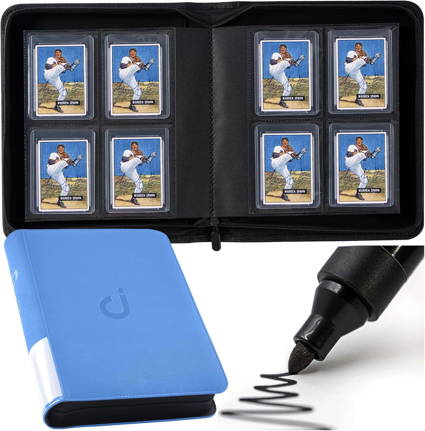 card binder top loader Amazon.com: GrinOwl 16 Pocket Top loader Binder, Holds 640 Top Loaders,  Large Top loader Card Binder with Sleeves for Cards in 3