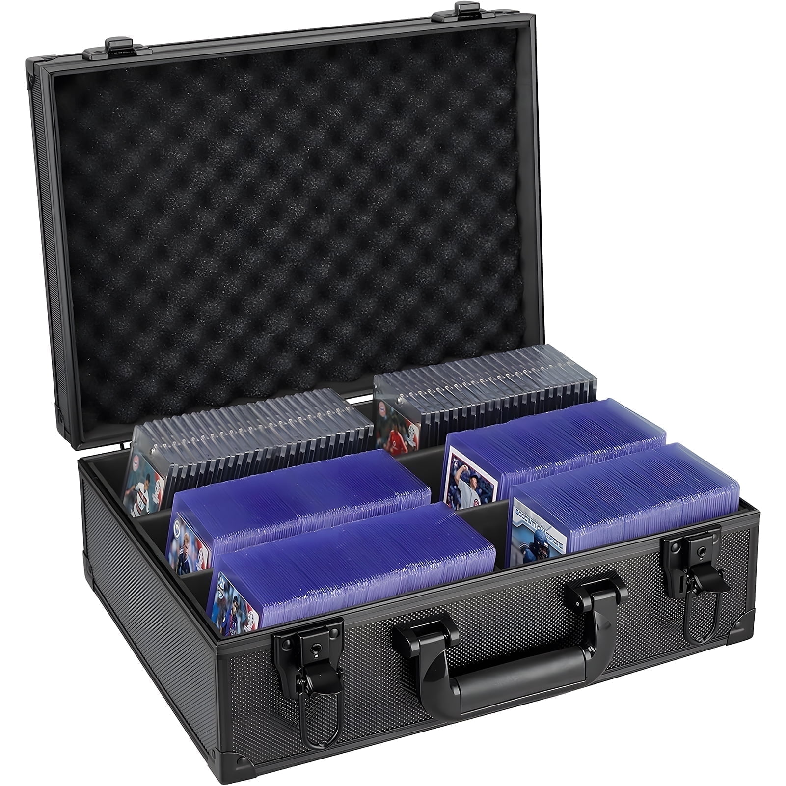 KiddiTouch Football Card Case, Card Storage Box for 3" x 4" 35pt Magnetic Card Holders, Trading Card Storage Box for Baseball, Basketball, Sports Cards (Holds 600+ Toploaders)