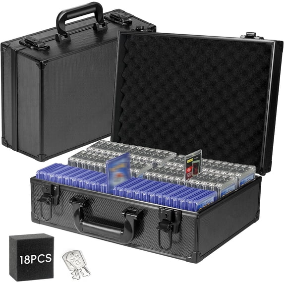 Toploader Storage Box for 3"x4" 35pt Rigid Cards, Holds 600+ Toploaders, Sports Card Case Organizer, Trading with Lock,Card Holder
