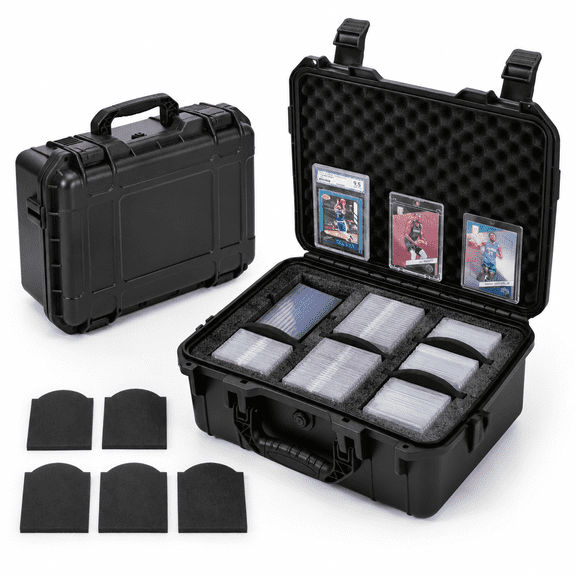 Toploader Storage Box for 3" x 4" Rigid Cards, Holds Up to 600 Toploaders, Durable Card Case with Foam Dividers