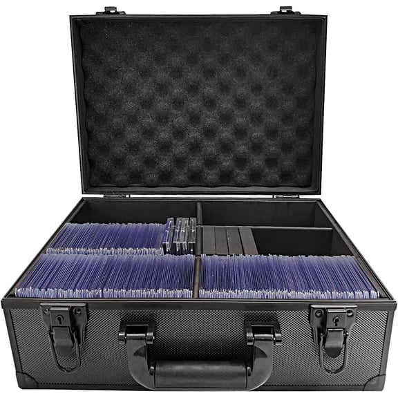 Toploaders Storage Box, Hard Toploaders Storage Case for 3" x 4" 35pt Rigid Card Holders, Card Deck Box Fits Cards, Top Loaders and Magnetic Card Holders (Black)