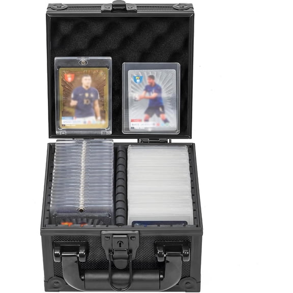 Toploaders Storage Box for 3" x 4" 35pt Rigid Card, Top Loader Storage with 3 Partition Holds 150+ Toploaders, Magnetic Card Holders