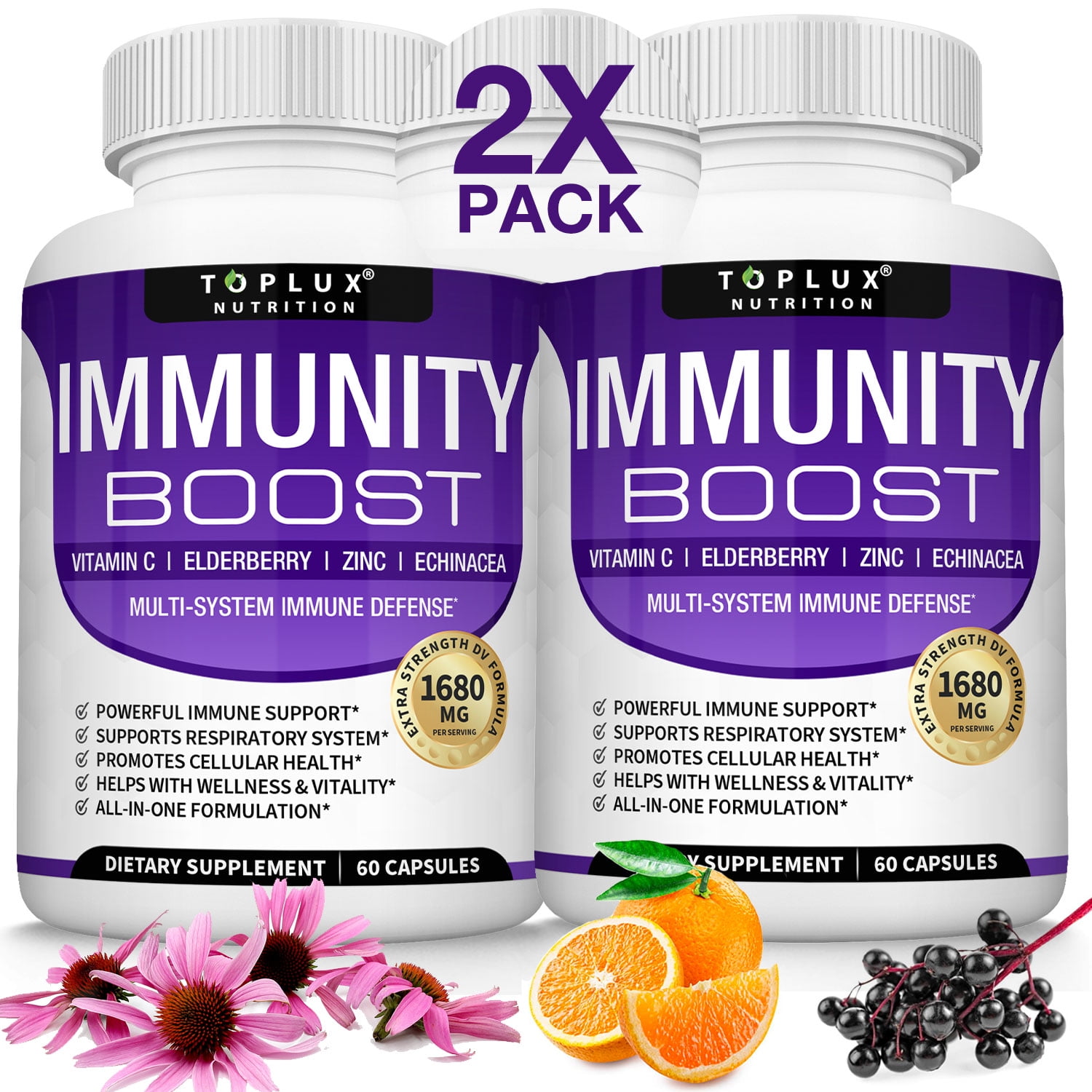 Toplux Immunity Boost Immune Support Supplement with Elderberry Vitamin