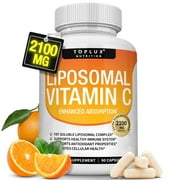 Toplux Liposomal Vitamin C 2100mg - Immune Support Supplement High Absorption Fat Soluble Vit C 90 Capsules