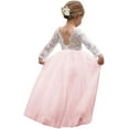 thumbnail image 1 of Topmaker Girl Toddler Full-Length Straight Tulle Tutu Lace Back Party Flower Girl Dress, 12-24 Months, 1 of 5