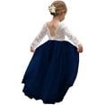 thumbnail image 1 of Topmaker Girl Toddler Full-Length Straight Tulle Tutu Lace Back Party Flower Girl Dress, 12-24 Months, 1 of 5