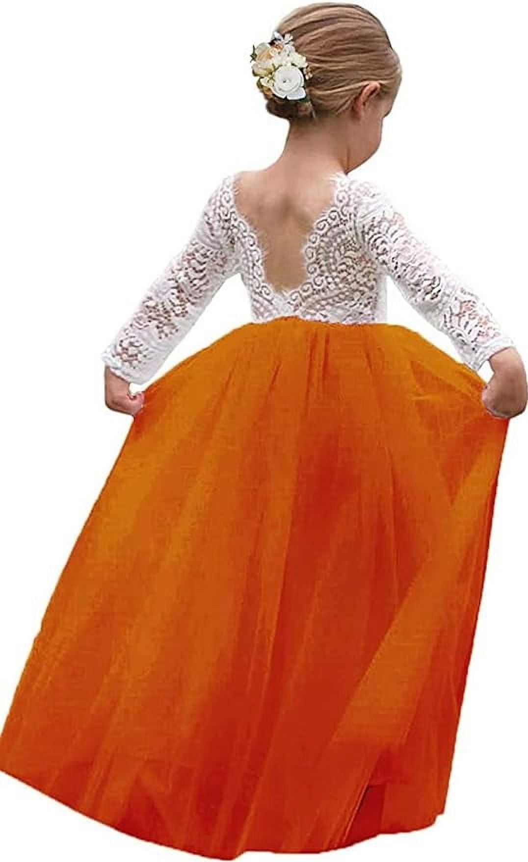 Topmaker Flower Girl Dress - Rustic Ivory Lace & Tulle, Perfect For Weddings & Special Occasions - View #12