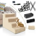 Topmart Dog Stairs&Steps for MMF7 Small Dogs & Cats,NonSlip 4 Tiers