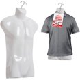 thumbnail image 1 of Topmaster Premium Male Shirt Holder - Durable Male Mannequin Torso, Lightweight and Portable Half Body Shirt Holder With Hanging Hook, Male Mannequin for Shirt Display and Storage, White, Pack of 1, 1 of 7