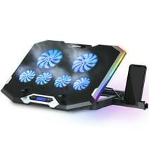 Topmate C11 RGB Laptop Cooling Pad Gaming Cooler for 11-17.3" Laptop, Silent Cooling Fan for Laptop with 6 Quiet Fans-Blue LED Light