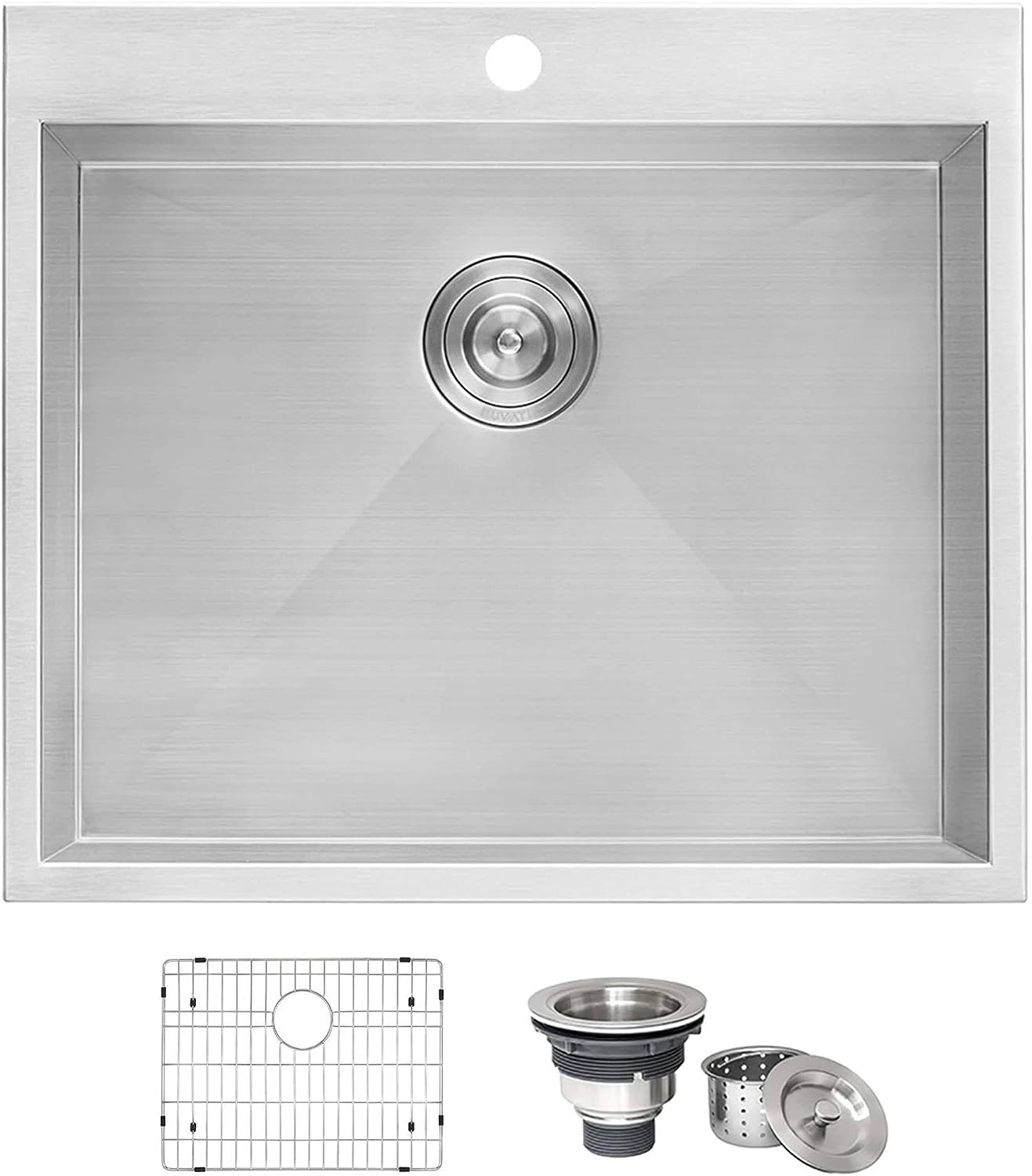 Topmount Laundry Utility Sink 25 X 22 X 12 Inch Deep 16 Gauge Stainless Steel RVU6010