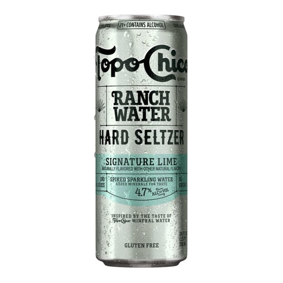Topo Chico Hard Seltzer Ranch Water Original , 24 fl oz Aluminum Can, 4.7% ABV