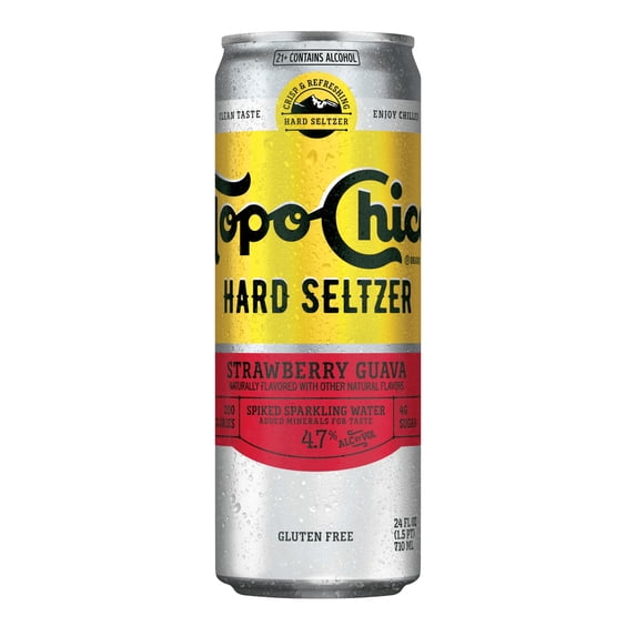 Topo Chico Hard Seltzer Strawberry Guava , 24 fl oz Aluminum Can, 4.7% ABV