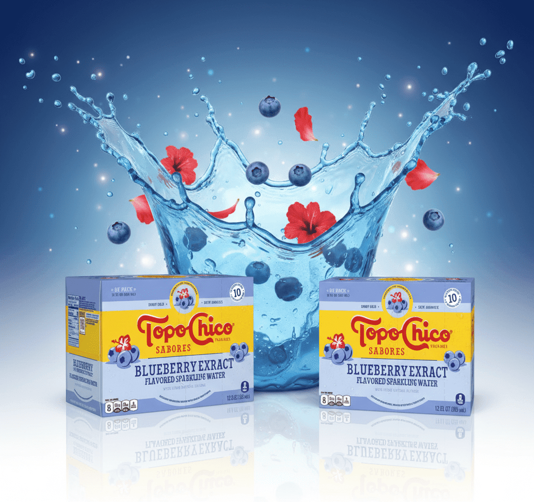 Topo Chico Sabores Blueberry with Hibiscus Extract Sparkling Water 16 Cans