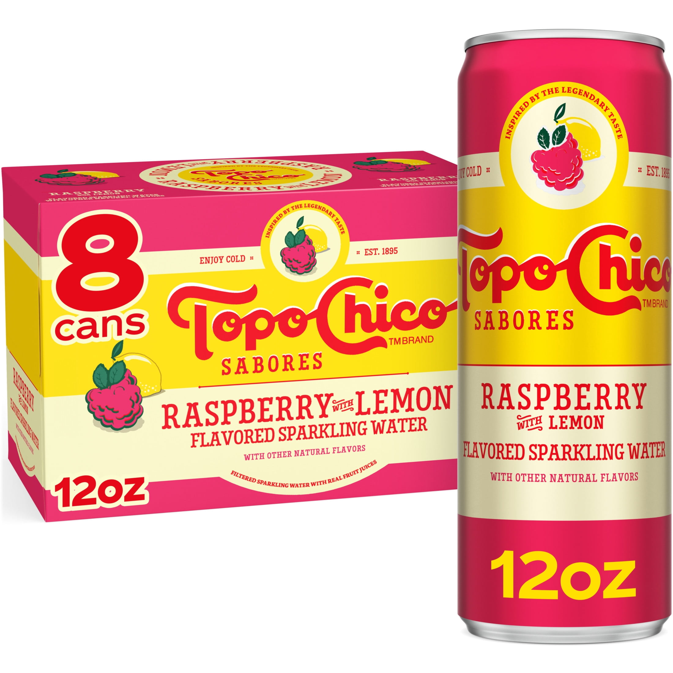 Topo Chico Sparkling Mineral Water with Raspberry and Lemon Cans