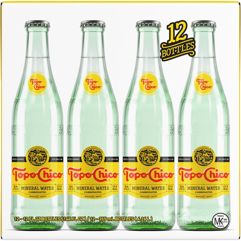 Topo Chico, Sparkling Mineral Water, 12 fl oz Glass Bottles, 12 Pack