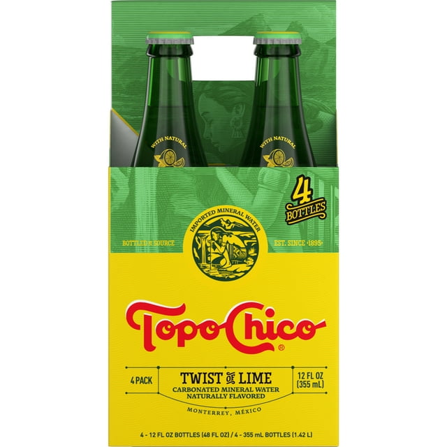Topo Chico Sparkling Mineral Water Twist of Lime Glass Bottles, 12 fl