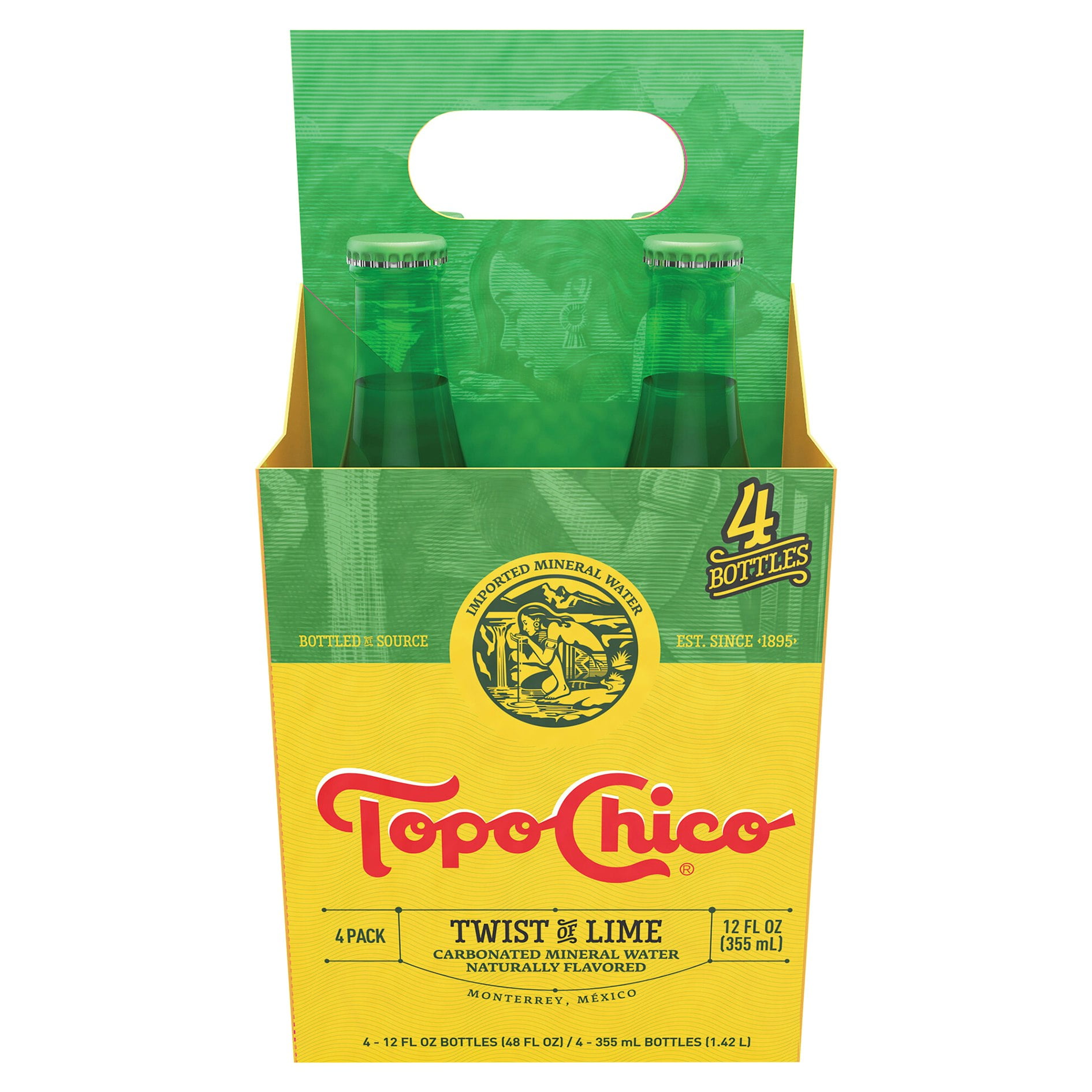 Topo Chico Water Lime Twist 4 Pack Glass 48 oz (Pack Of 6)