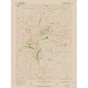 Topographical Map - Big Sulfur Draw Wyoming Quad - USGS 1968 - 23 x 30.66 - Vintage Wall Art