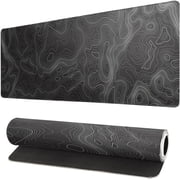 Topographic Contour Extended Big Mouse Pad Large,Gaming Mouse Pad Desk Pad,31.5x11.8 Inch Long Computer Keyboard Mouse Mat Mousepad with 3mm Non-Slip Base and Stitched Edge for Gaming and Office