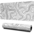 thumbnail image 1 of Topographic Contour Gaming Mouse Pad White Large Mouse Pad for Keyboard and Mousepad Desk Mat with 3mm Non-Slip Base and Stitched Edge for Gaming and Office Computer Mat Protector Mat 31.5x11.8 Inch, 1 of 6