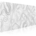 thumbnail image 1 of Topographic Contour White Gaming Mouse Pad XXL Geographic Map Lines Extended Big Large Desk Mat Non-Slip Rubber Base Stitched Edge Long Keyboard Mousepad for PC Computer Laptop,35.4×15.7 in, 1 of 6