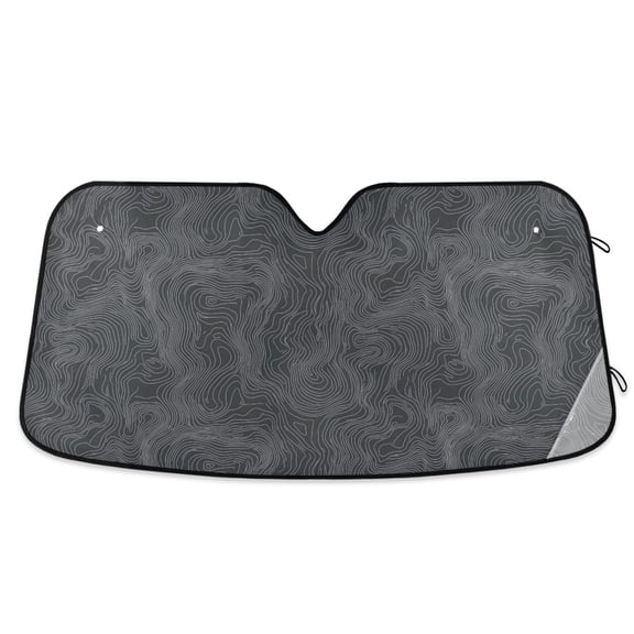 Topographic Line Car Windshield Sun Shade Foldable Car Front Window Visor Heat and UV Protection 55x27.6