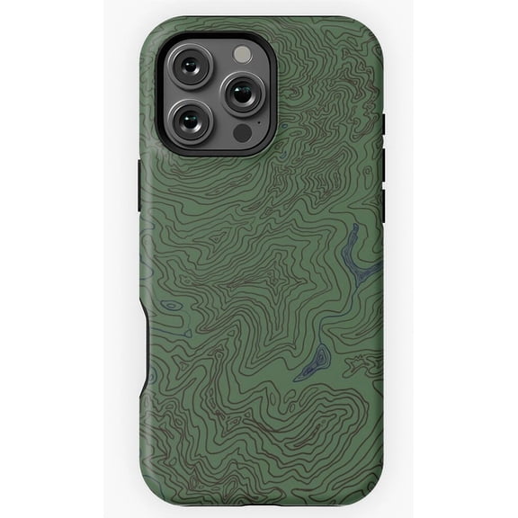 Topographic Map Contour Elevation Line Abstract Geometry iPhone 11 12 13 14 15 16 17 Pro Max Case