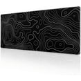 thumbnail image 1 of Topographic Map Gaming Mouse Pad Desk Mat XL 31.5×11.8 Inch Black Lines Contour Geographic Extended Mousepad 30X80cm with Non-Slip Rubber Base Stitched Edge Large Desk Pad for Gamer Office Home Work, 1 of 6