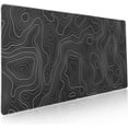 thumbnail image 1 of Topographic Map Large Mouse Pad XXL Black Lines Contour Geographic Extended Large Desk Mat Big Desk Pad 90X40 CM Non-Slip Rubber Base Stitched Edge Long Mousepad,35.4 x 15.7 Inch, 1 of 6