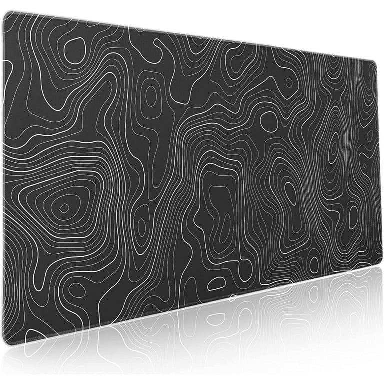 Topographic Map Large Mouse Pad XXL Black Lines Contour