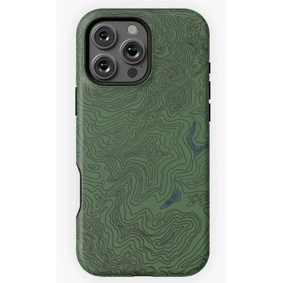Topographic Map Line Art Hiking Gift Protective Case for iPhone 11 12 13 14 15 16 17 Pro Max