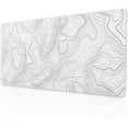 thumbnail image 1 of Topographic Map Minimalist Gaming Mouse Pad Desk Mat XXL 35.4×15.7 Inch White Lines Contour Geographic Extended Mousepad 40X90cm with Non-Slip Rubber Base Stitched Edge for Gamer Office Home Work, 1 of 6