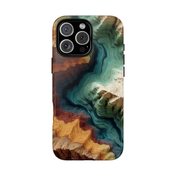 Topographic Map Mountain Earth Nature Pattern Case for iPhone 17 to 11 Pro Max