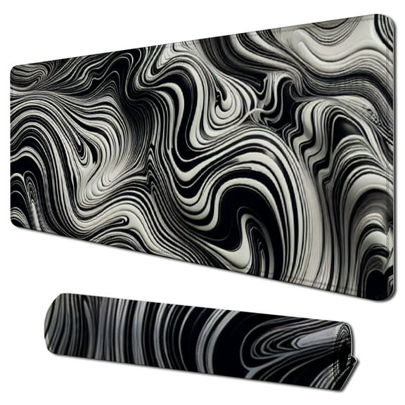 Topographic Map Waterproof Mouse Pad - Extended Contour Mouse Mat for Home and Office, Large Gaming Mousepad Laptop Keyboard Mat with Non-Slip Rubber Base, Stitched Edges