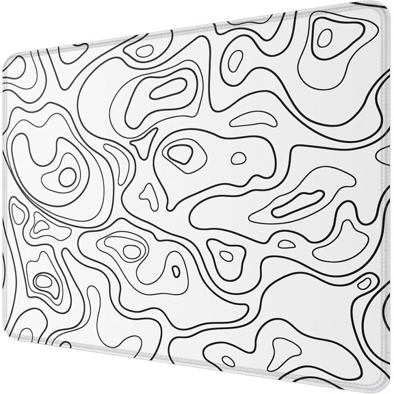 Topographic Mouse Pad, 9.4x7.8inch Gaming Mouse Pad Non-Slip Rubber Base Small Desk Mat Waterproof Durable Mousepad for Computer Desk Laptop Office Work
