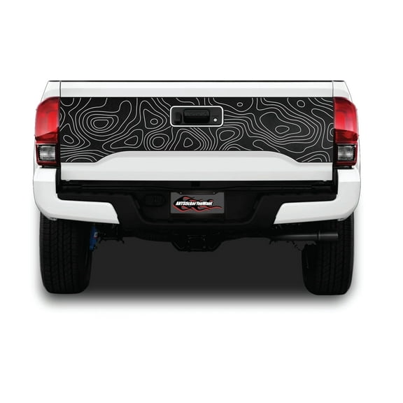 Topographic Tailgate Vinyl Graphic Decal Compatible with and Fits 3rd Gen Toyota Tacoma 2016-2023
