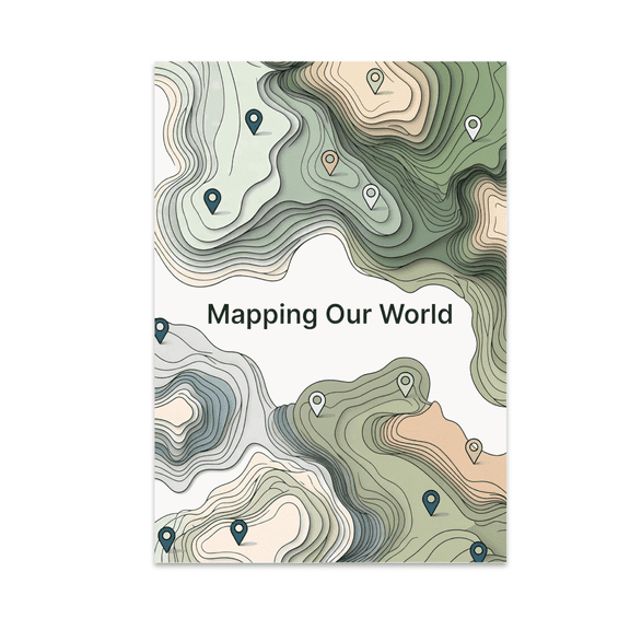 Topographic World Map Art - Cartography Enthusiast - 13x19 Poster Print