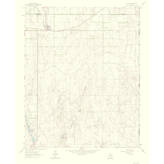 Topographical Map - Allison Texas Quad - USGS 1965 - 23 x 28.07 - Vintage Wall Art