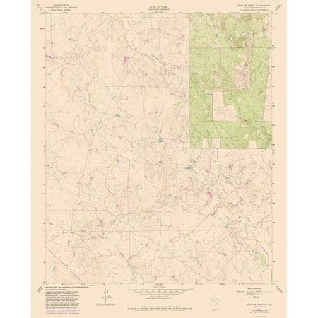 Topographical Map - Antelope Creek Texas South East Quad - USGS 1962 - Vintage Wall Art