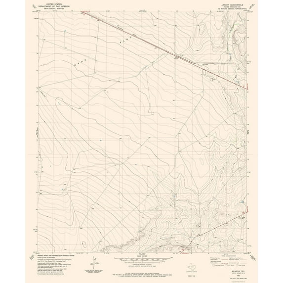 Topographical Map - Aragon Texas Quad - USGS 1983 - 23 x 27.96 - Vintage Wall Art