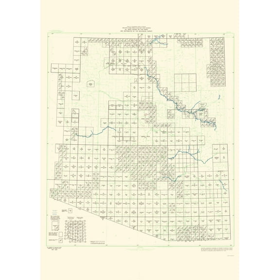 Topographical Map - Arizona Index - USGS 1967 - Vintage Wall Art