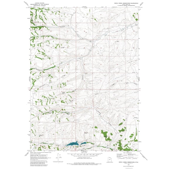 Topographical Map - Birch Creek Reservoirs Utah Quad - USGS 1969 - 23 x 30.48 - Vintage Wall Art