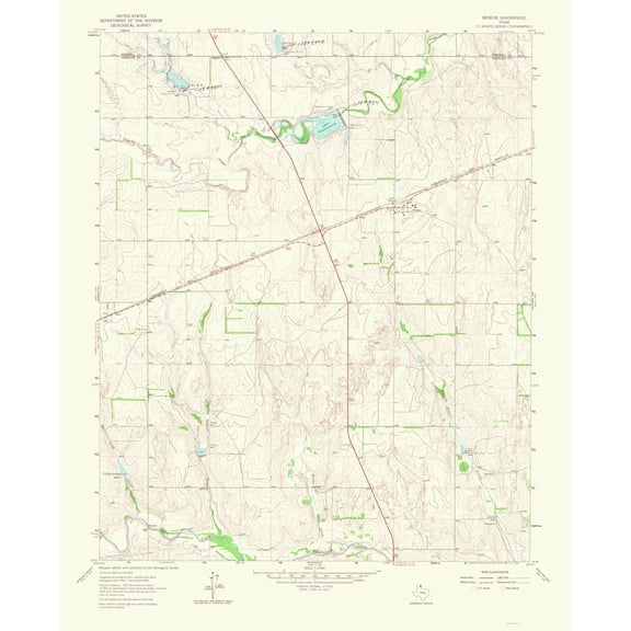 Topographical Map - Briscoe Texas Quad - USGS 1965 - 23 x 28.35 - Vintage Wall Art