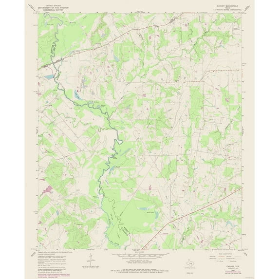 Topographical Map - Canary Texas Quad - USGS 1965 - 23 x 27.90 - Vintage Wall Art