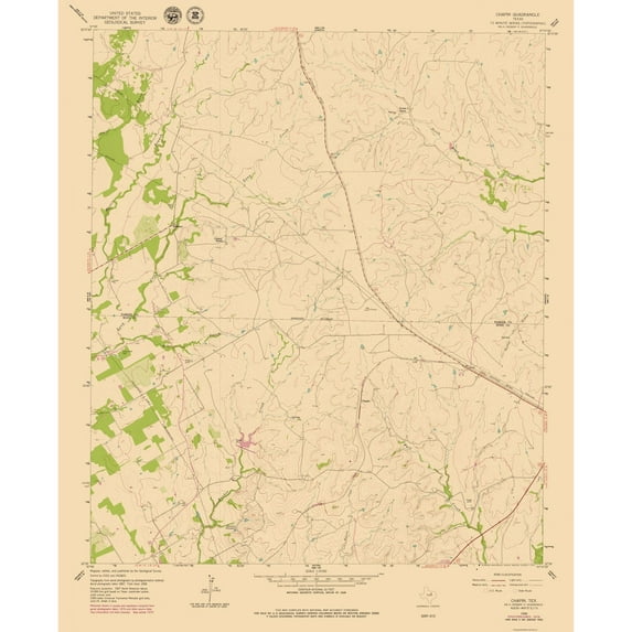 Topographical Map - Chapin Texas Quad - USGS 1979 - Vintage Wall Art