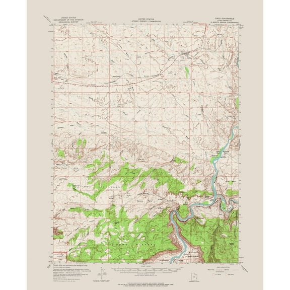 Topographical Map - Cisco Utah Quad - USGS 1958 - 23 x 28.19 - Vintage Wall Art