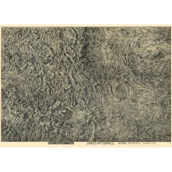 Topographical Map - Colorado Sheet - McConnell 1894 - 23 x 32.08 - Vintage Wall Art