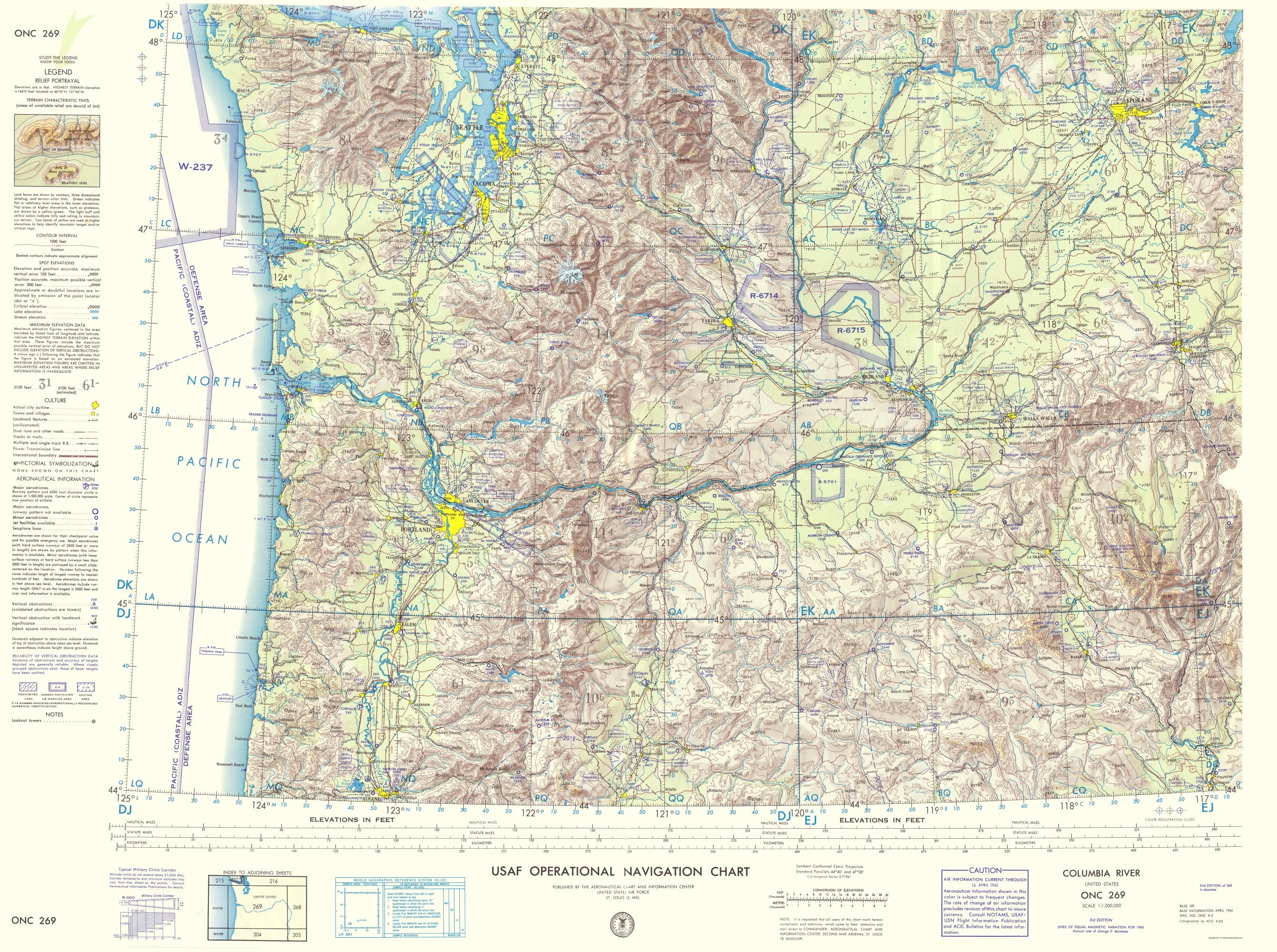 Colombia Rivers Pacific Map Topographical Map - Columbia River Idaho Oregon Washington Sheet - USGS ...