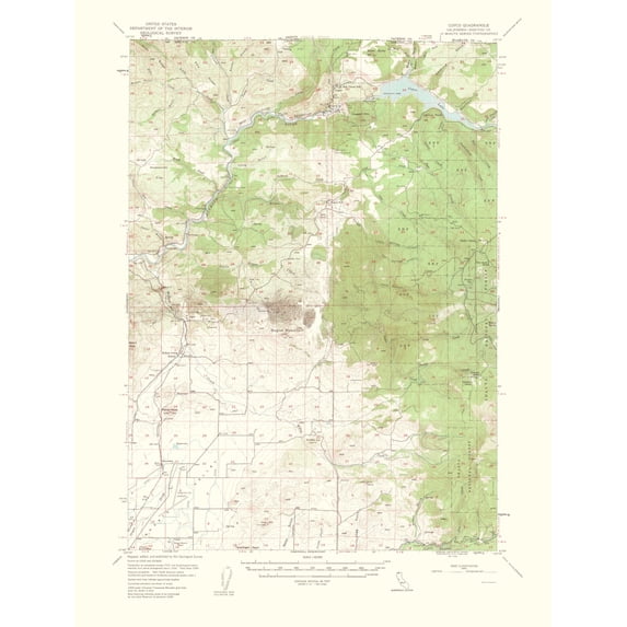 Topographical Map - Copca California Quad - USGS 1963 - Vintage Wall Art
